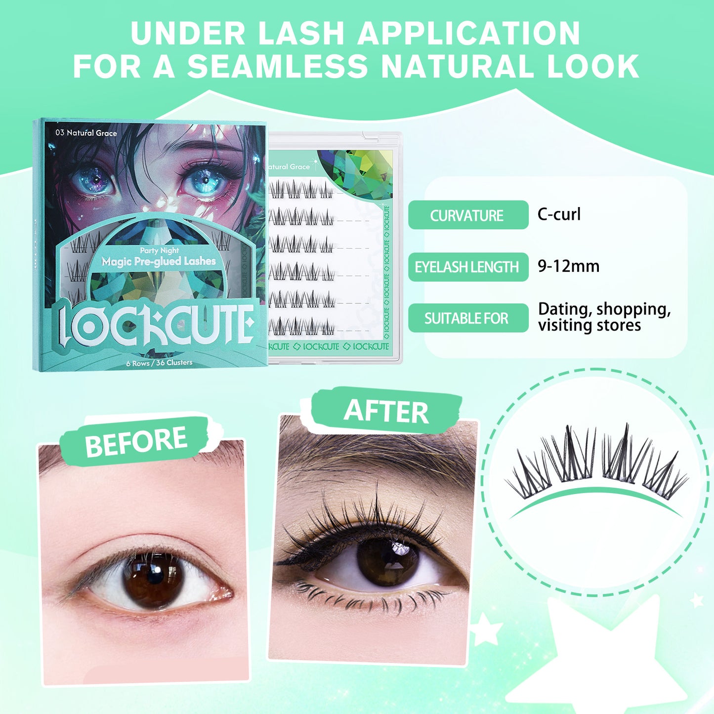 Party Night Magic Pre-glued Lashes - 03 Natural Grace
