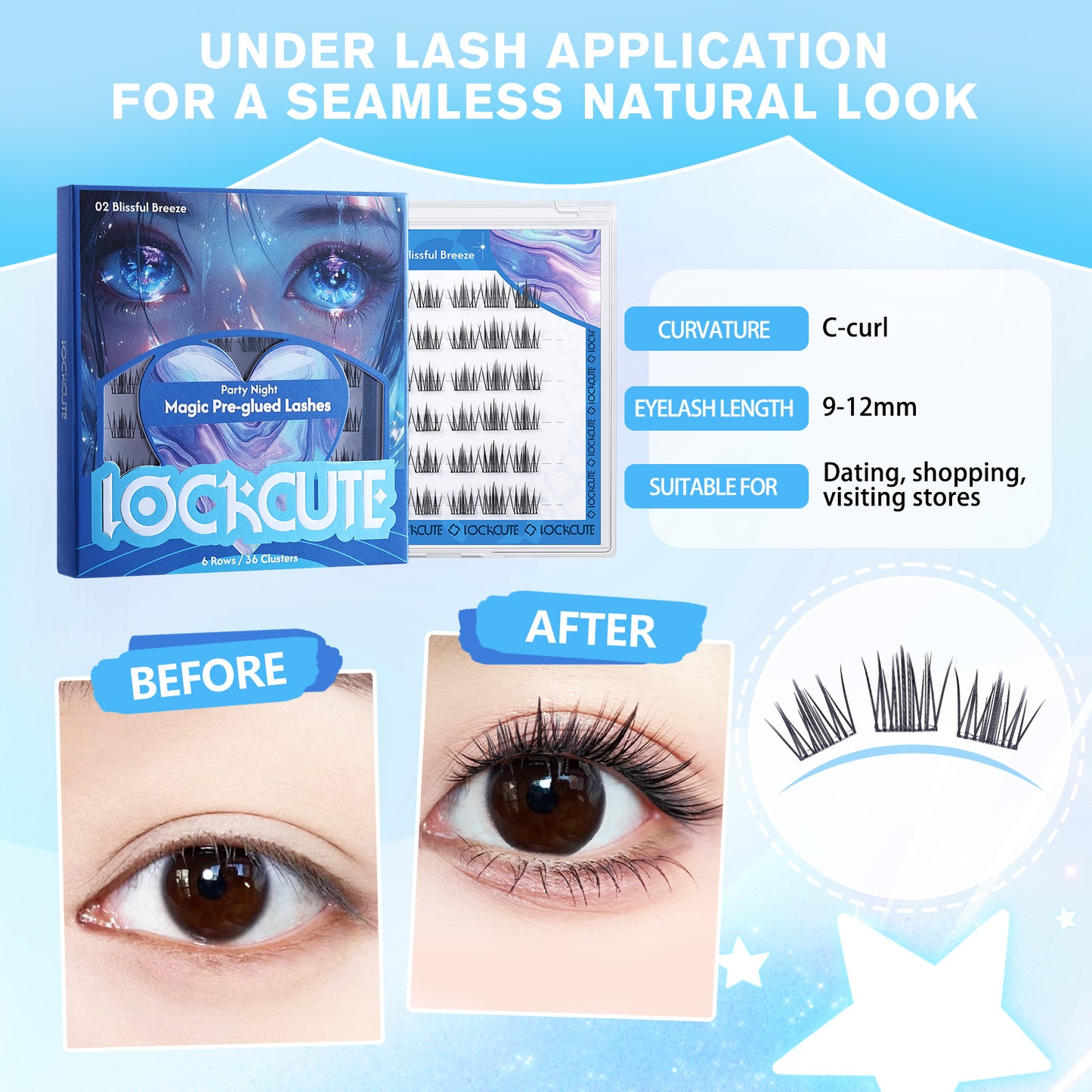 Party Night Magic Pre-glued Lashes - 02 Blissful Breeze