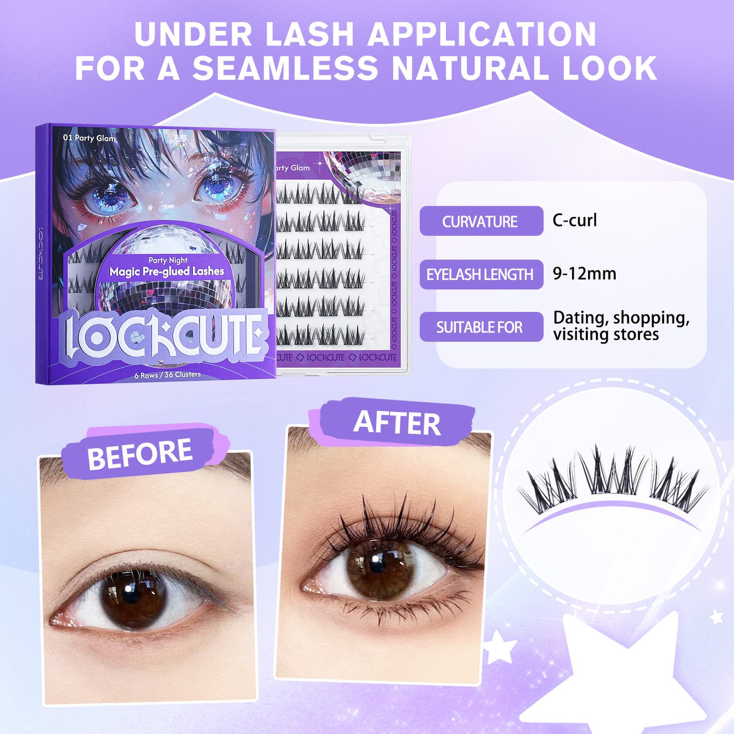 Party Night Magic Pre-glued Lashes -01 Party Glam