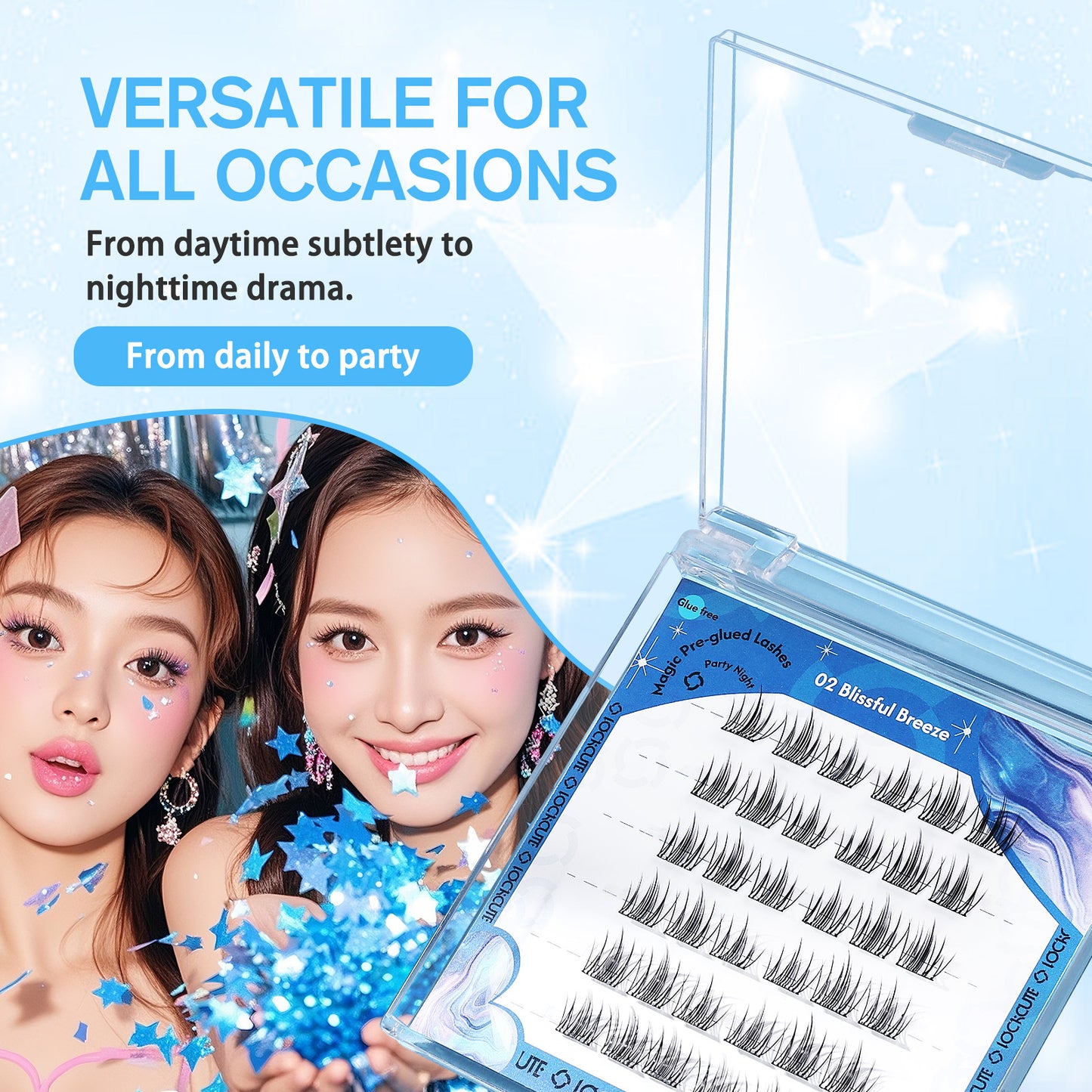 Party Night Magic Pre-glued Lashes - 02 Blissful Breeze