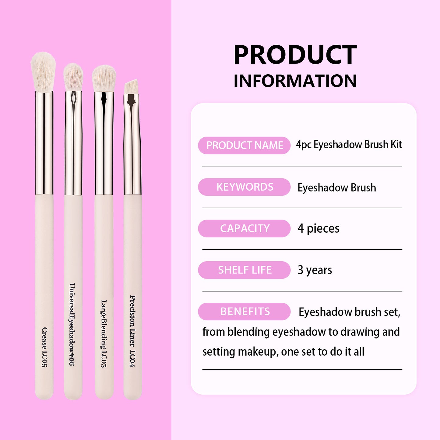 EYESHADOW BRUSH KIT( 4 PIECES )